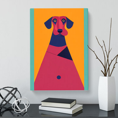 Dachshund Mid Century - Wrapped Canvas Print