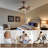 36'' Retractable Blades Ceiling Fan with LED Light and Remote Control, Tiffany Stained Glass Ceiling Fan-500775657