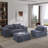 4-Piece Modular L-Shaped Sectional Sofa, No Assembly Needed, Convertible Couch with Spacious Chaise Lounge, Premium Corduroy Upholstery, Flexible Layout for Living Room or Apartment-771845609
