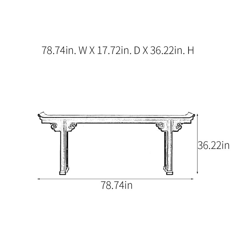 Plourde, H 36,22 po x l 78,74 po x P 17,72 po