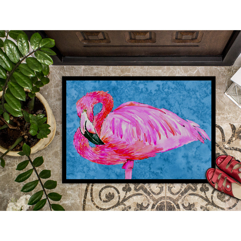 Paillasson d’intérieur antidérapant flamant rose Englert, Rectangle 1 pi 6 po x 2 pi 3 po