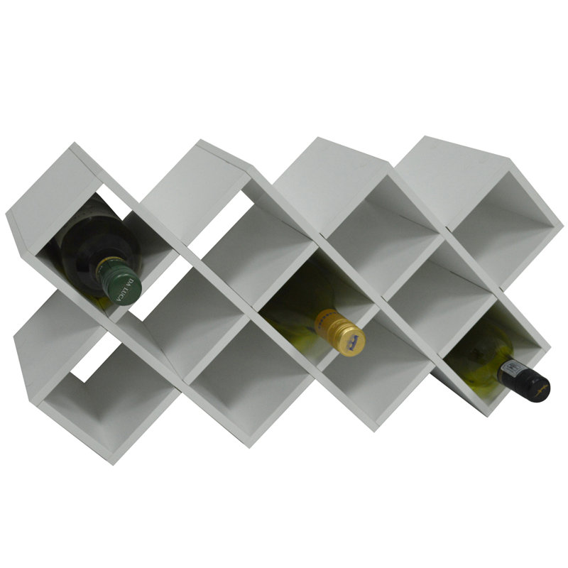 Dalanee 14 Bottle Tabletop Wine Bottle Rack in White