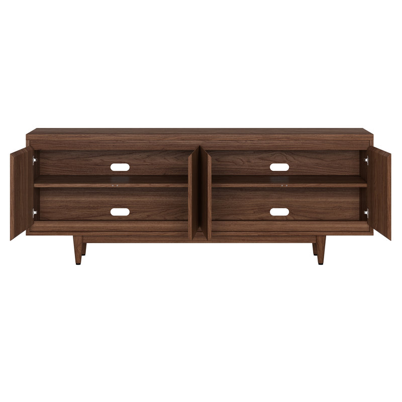 Duran Rectangular TV Stand for TV's up to 75", Satin Walnut