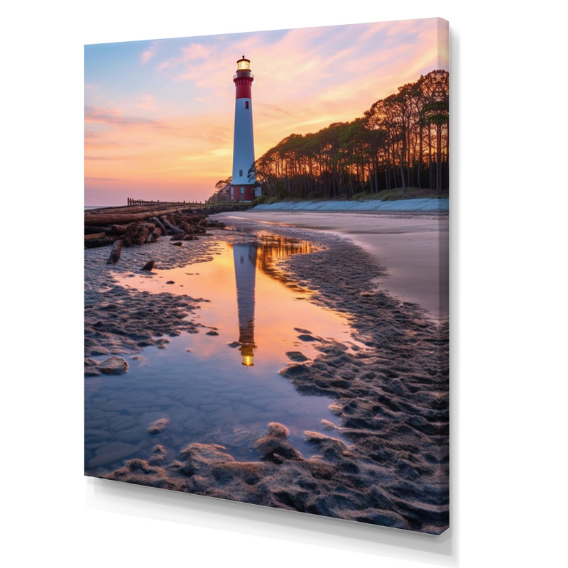 Phare, île de chasse, Caroline du Sud, reproduction sur toile, H 32 po x l 24 po x P 1 po, Toile tendue