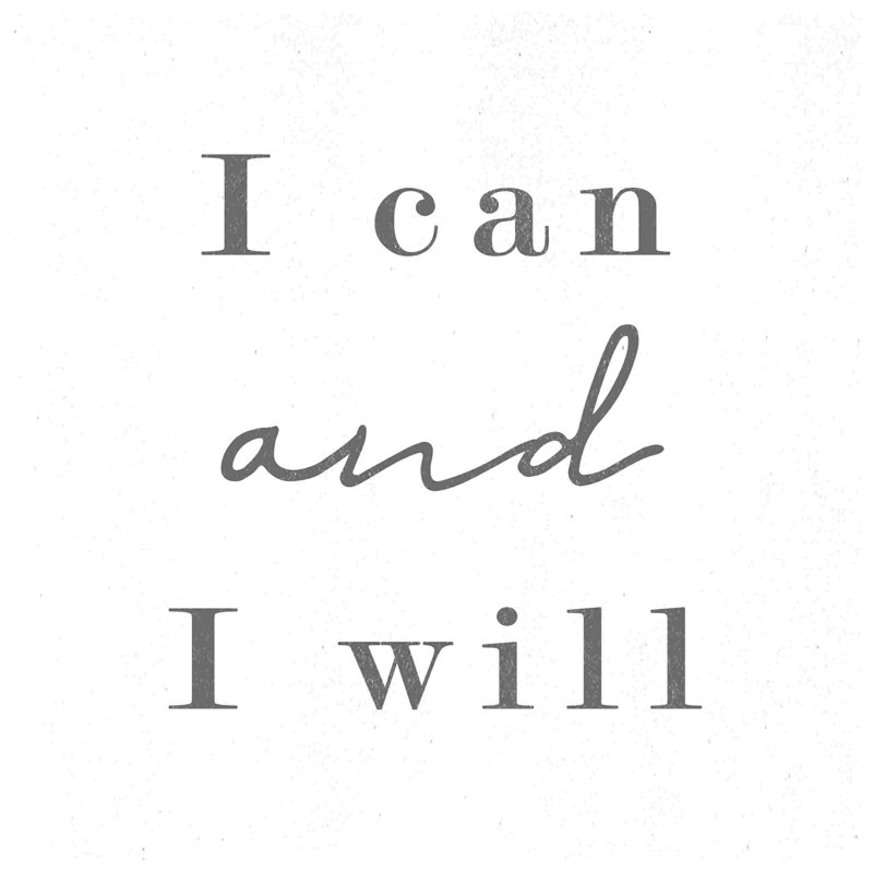 «I Can and I Will 2», reproduction sur toile tendue, L 12 po x H 12 po