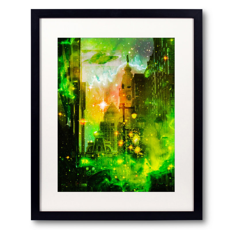 Market Street UFO Print by Kevin Quinn, 17.25" H x 21.25" W