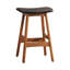 Ensemble de 2 tabourets en bois massif avec siège Mid-Century-856390871