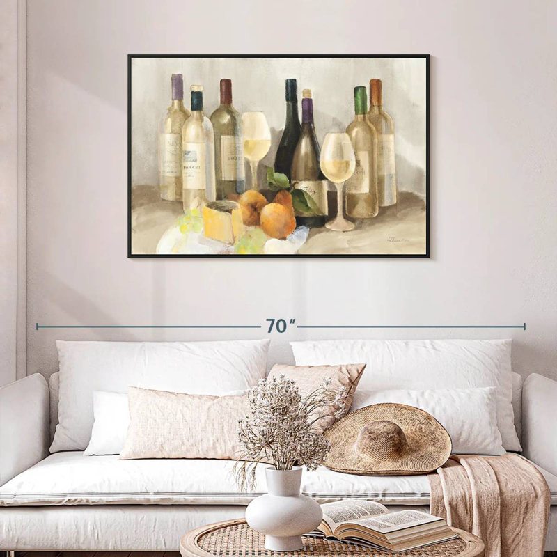Vin et fruit II - lumière, Cadre flottant noir, 43 po x 29 po