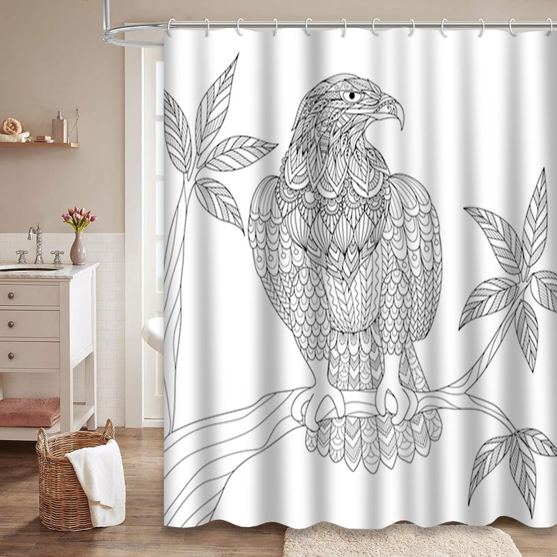 Rideau de douche avec 12 crochets, L 72 po x l 78 po