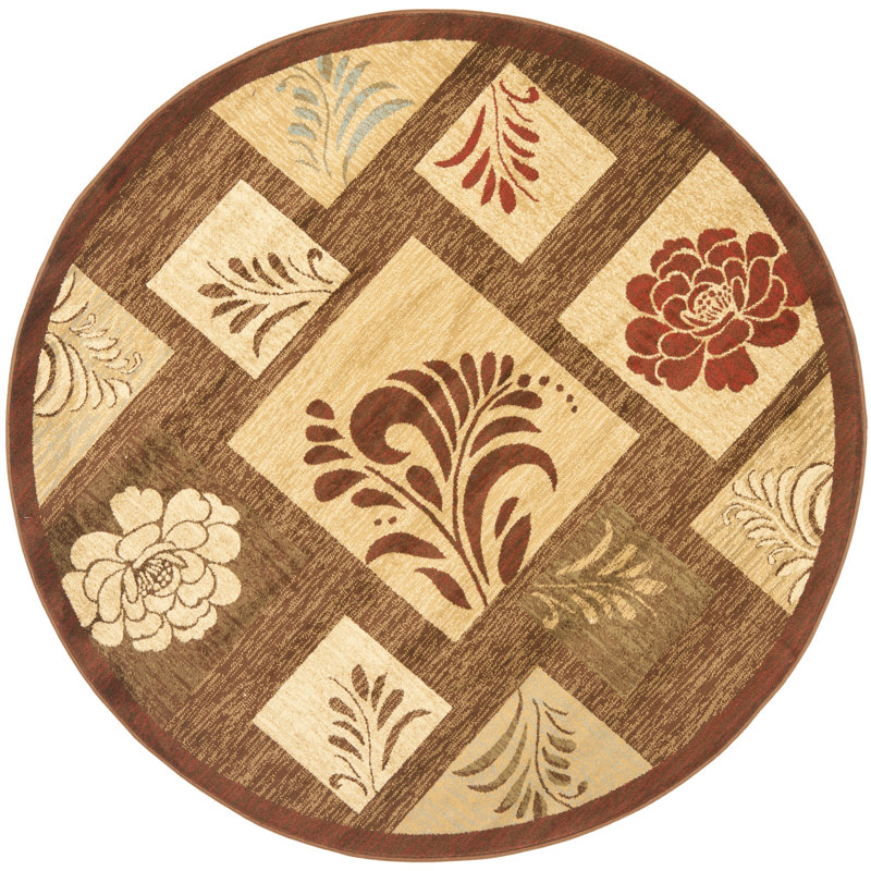Klose Performance Floral Rug, Round 5'3"