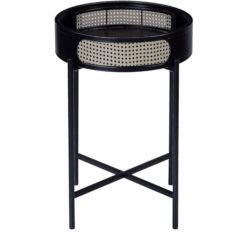 Table de bout noire avec plateau