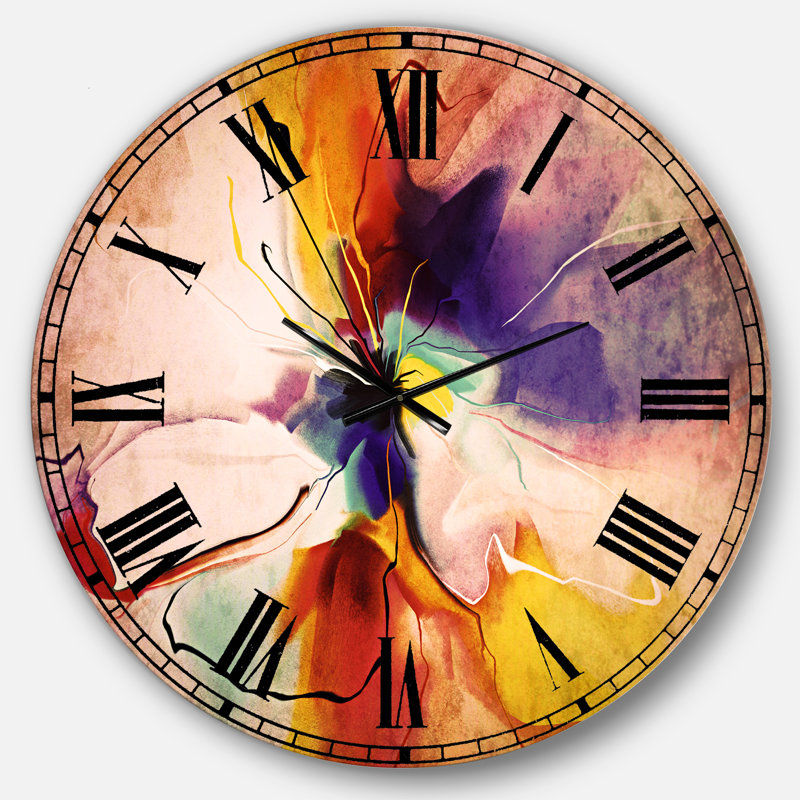 Creative Flower en plusieurs couleurs - horloge murale moderne, Surdimensionné