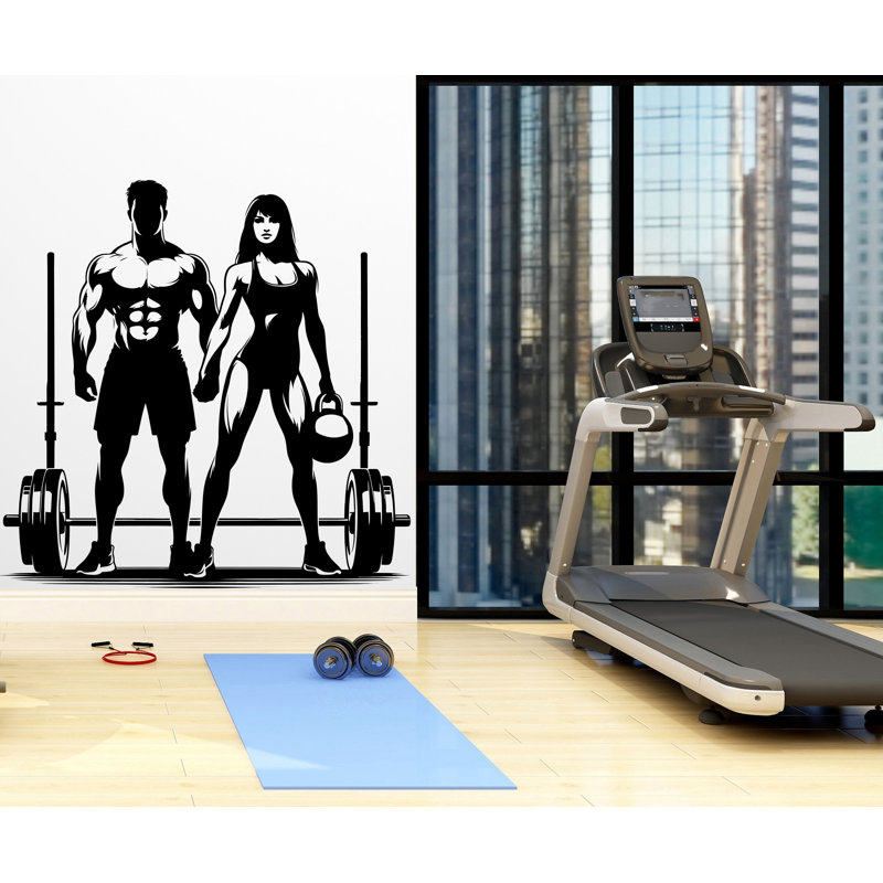 Adhésif décoratif Couple Gym , H 35 po x l 35 po