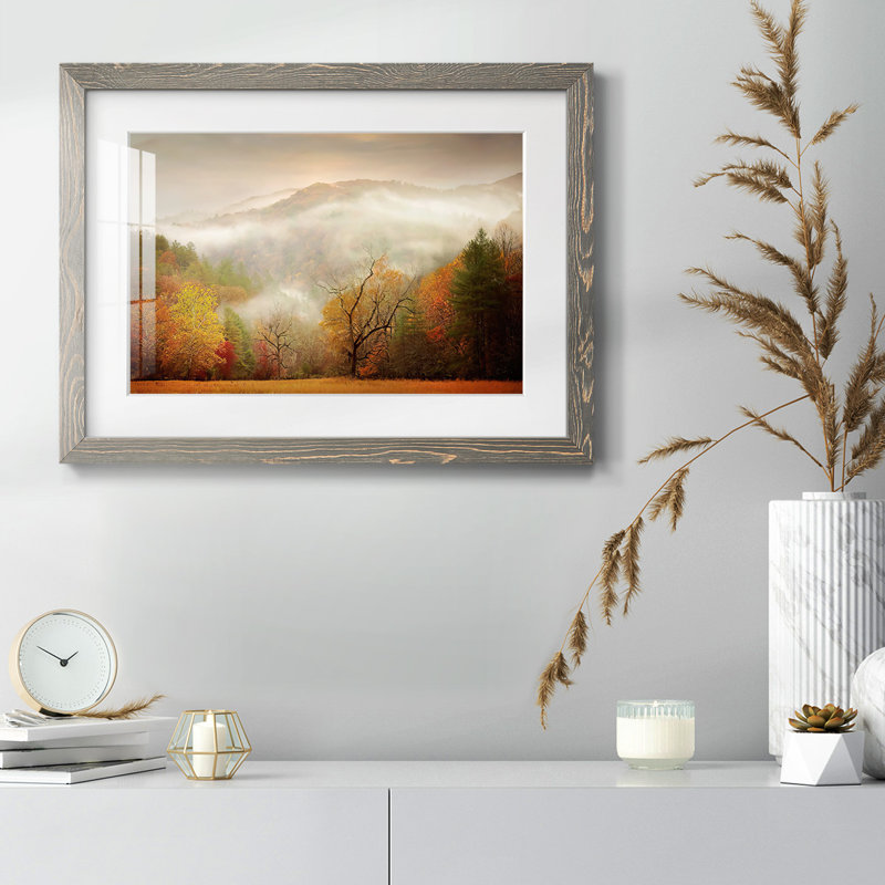 Photographie, Étude d'automne, brume, impression sur papier, Gris, H 26 po x l 38 po