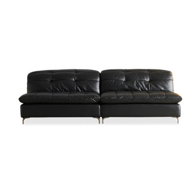 Canapé modulaire noir en similicuir