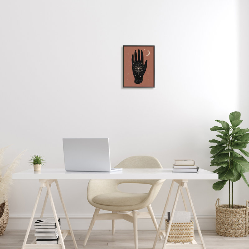 Céleste bohème chic à la main, Giclée encadrée noir minuit, H 11 po x l 11 po x P 1,5 po