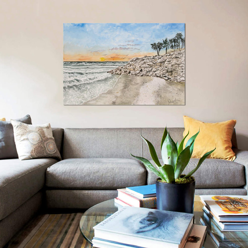 « bradenton beach painting », reproduction sur toile, H 8 po x l 12 po x P 0,75 po, Pas de tapis, Toile tendue