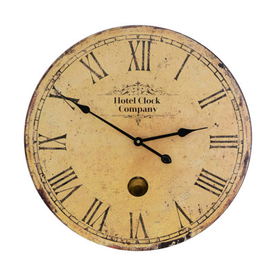 A Large Vintage Parisian Café-Style Wall Clock With A Rhythmic Pendulum Design. A Classic 23-Inch Home Decor Perfect For Both Your Home And Office.