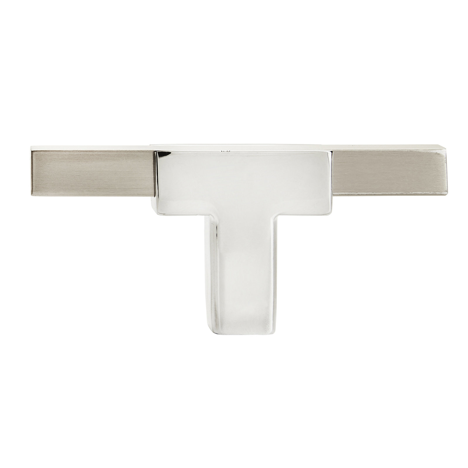 Urbanite 2 5/8" Length Bar Knob, Polished Chrome/Satin Nickel