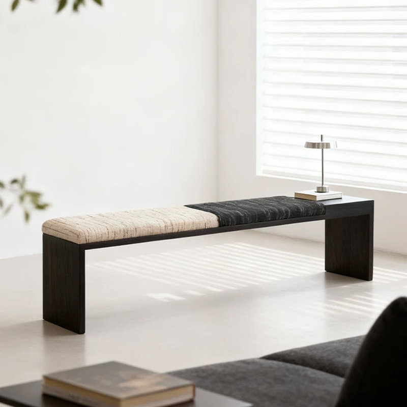 Banc rembourré noir, Noir