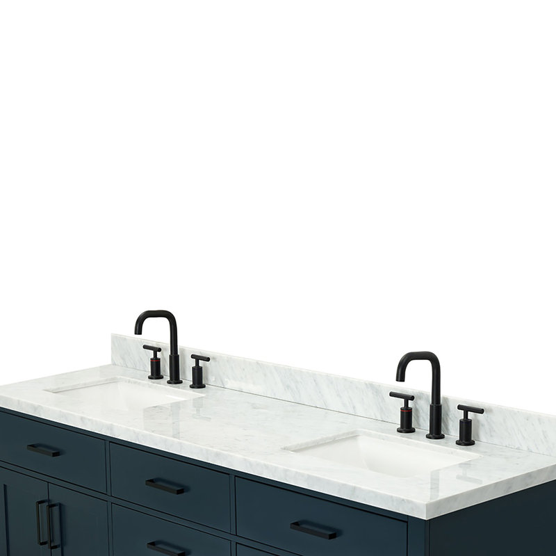 ARIEL HEPBURN 73 IN DOUBLE RECTANGLE SINK VANITY 1,5 IN, 73", Rectangular, Vintage Green
