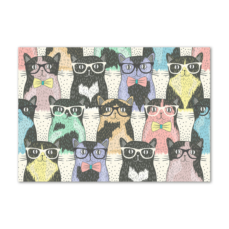 Cats With Glasses - Wrapped Canvas Print
