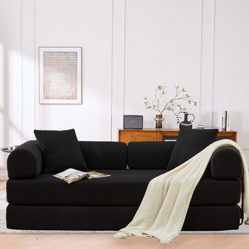 Canapé-lit pliant avec matelas à ressorts en mousse, conception convertible pour le salon, le bureau ou un appartement, peu encombrant et confortable