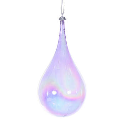 4" Iridescent Teardrop. Includes 3 ornaments per bag.