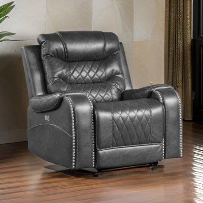 Natilynn Faux Leather Power Recliner