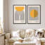 Mid Century Modern Boho Bauhaus Solar Sun Abstract Art Decor Framed On Canvas 2 Pieces Print-71660213-71660214