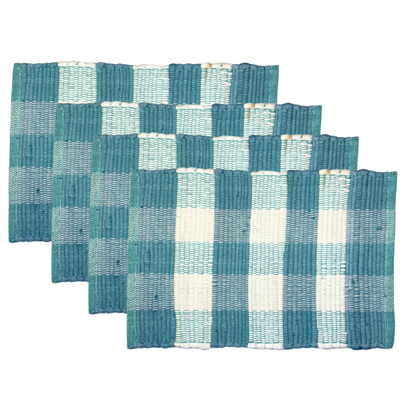 Black Checkered Placemat, Black