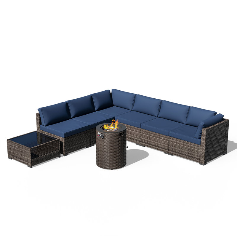 Ensemble de conversation modulaire avec foyer, Marine