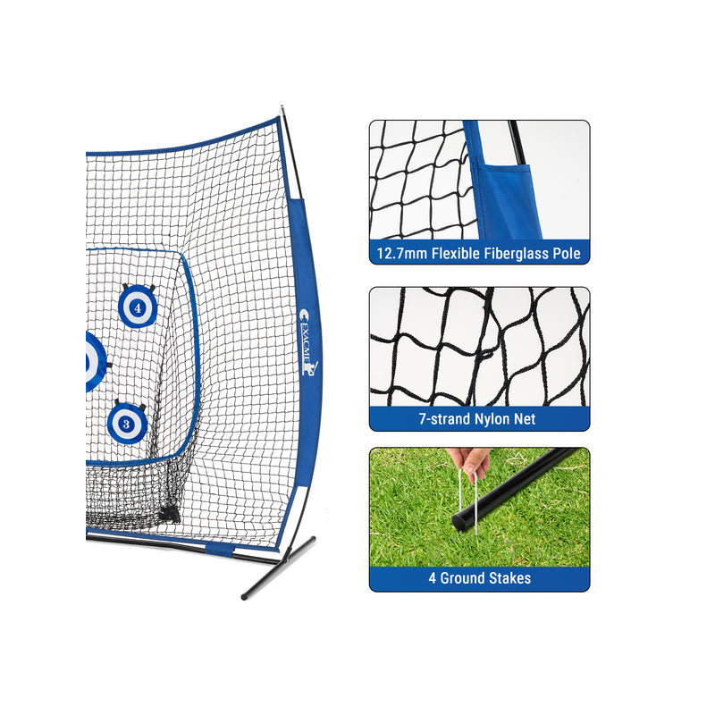 Exacme Foldable Baseball Net with Carrying Bag, 84" H x 84" W x 41.7" D