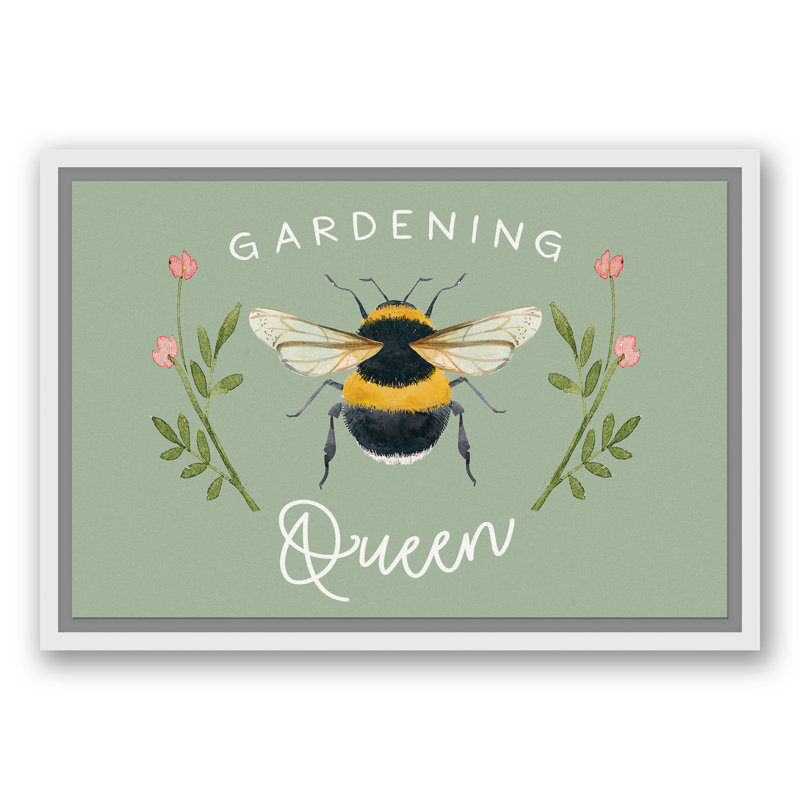 «Garden Queen Bee», reproduction sur toile avec cadre flottant, L 19,75 po x H 19,75 po