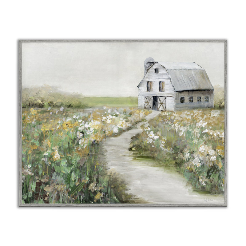 «Farmyard Path to Barn», art de la giclée encadrée par Sally Swatland, Estampe numérique Farmhouse, H 16 po x l 20 po