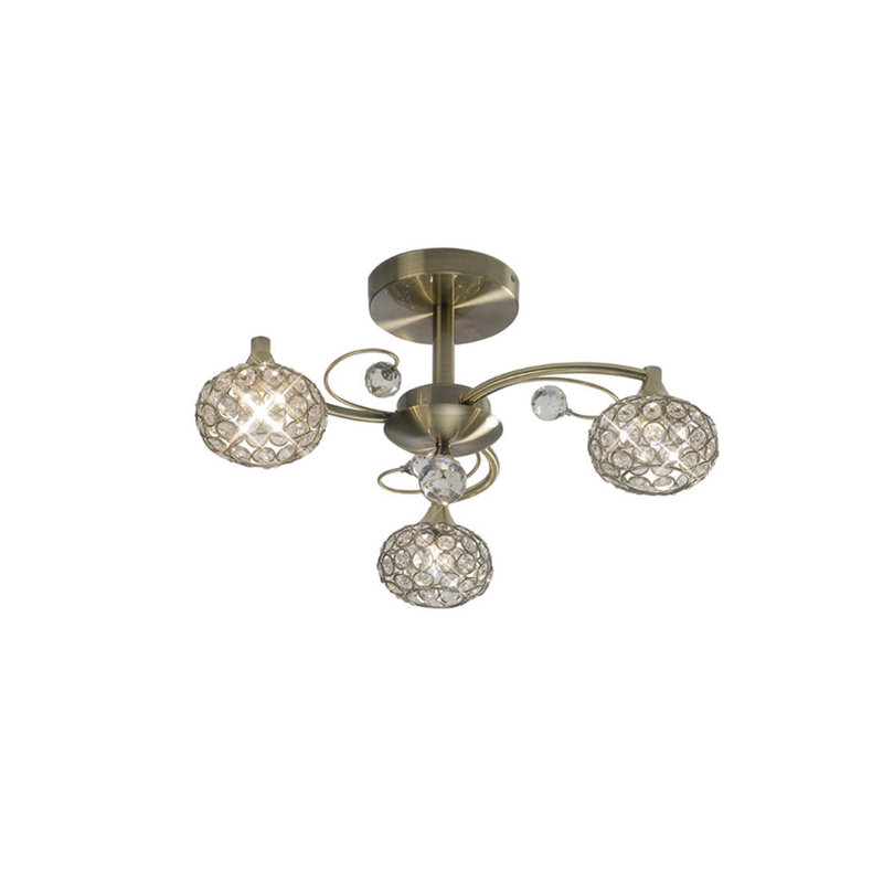 Eckles 3 - Light Unique/Statement Chandelier, Antique Brass