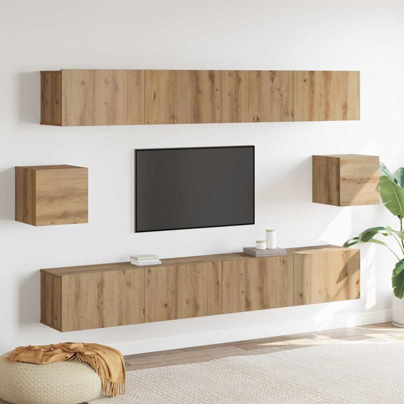 TV Stand for TVs up to 88", 30cm H x 200cm L x 30cm W, Artisan Oak