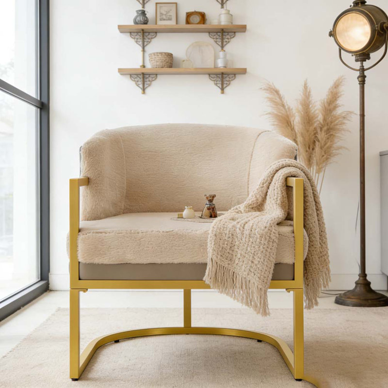 Chaise de lecture rembourrée Modern, Brun