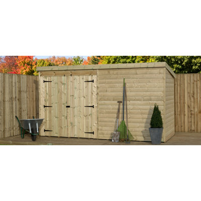 Shiplap Pent 14 ft. W x 6 ft. D Wooden Tongue & Groove Garden Shed