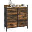 Rustic Brown Chest of 6 Soft Fabric Drawers, Freestanding Rustic Style Storage Dresser Unit with Sturdy Frame, Multi-Function Organizer for Bedroom, Closet and Living Room Daily Use