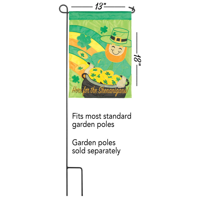 Dalainee Double Sided 18'' H x 13'' W Polyester St. Patrick's Day Garden Flag