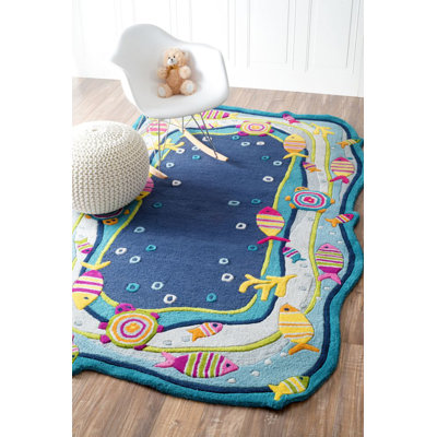 Tapis bleu Ashana Under the Ocean