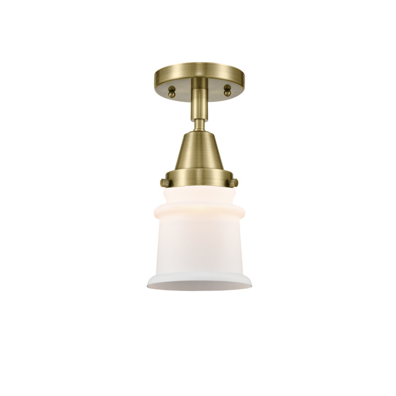 Alexandira - Laiton antique - Plafonnier semi-encastré, Blanc / laiton antique