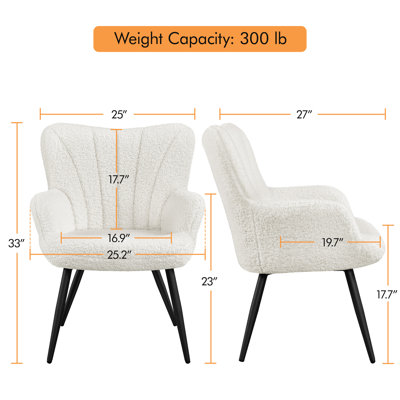 Bakhyt 25" Wide Upholstered Curved Back Armchair