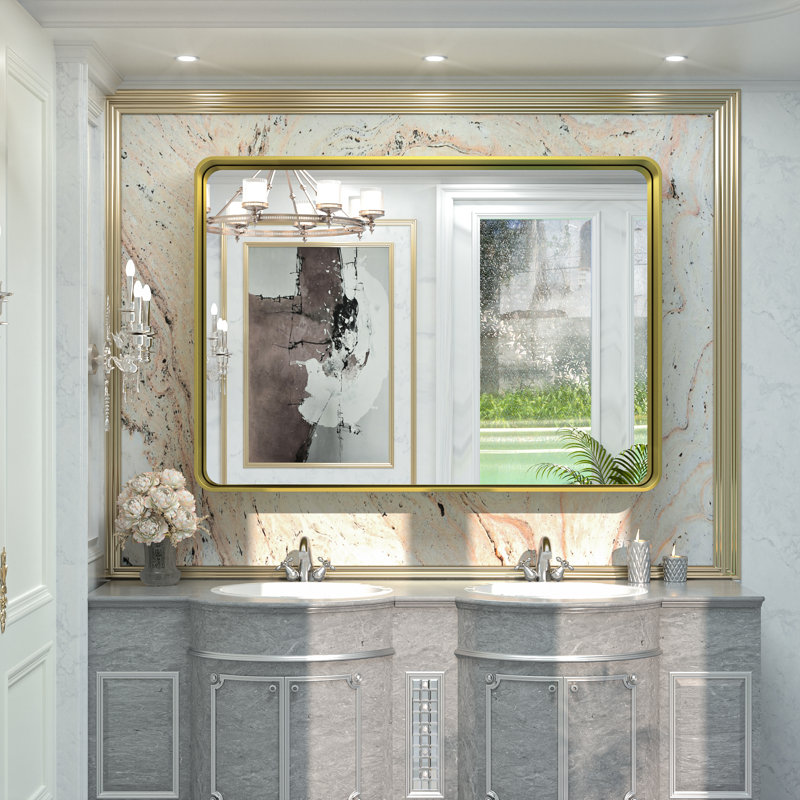 Miroir mural Brayner, Or, 30 po x 60 po