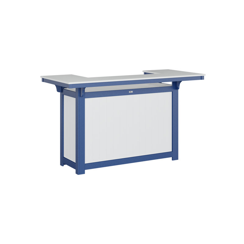 Outdoor Rectangle Bar Table, Pacific Blue, White