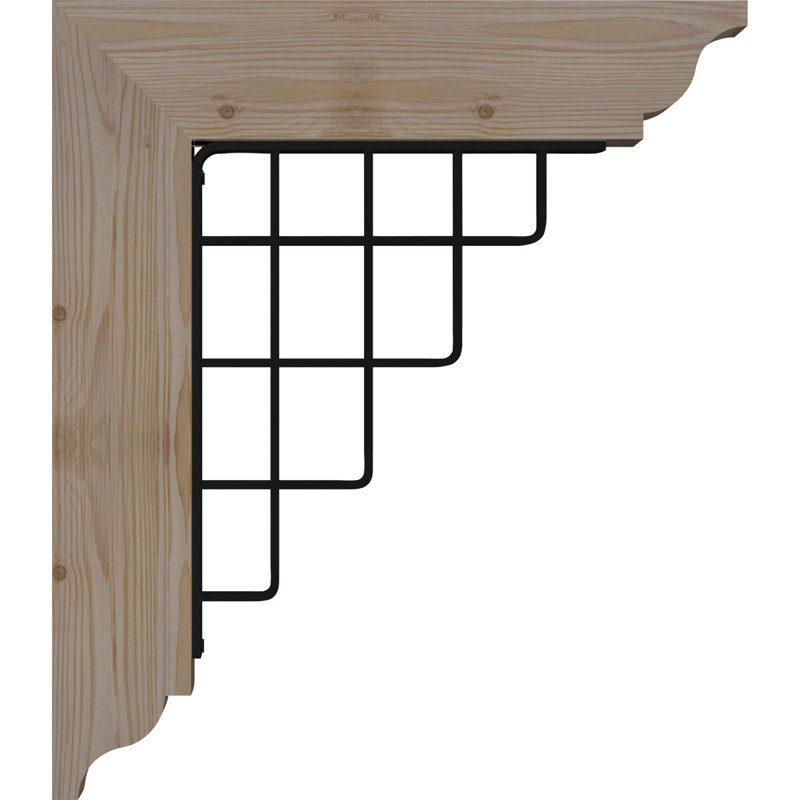 Support de fer traditionnel 4 po Diane, H 19 po x P 16 po, Sapin de Douglas de l 3 1/2 po x T 2 po (lisse)