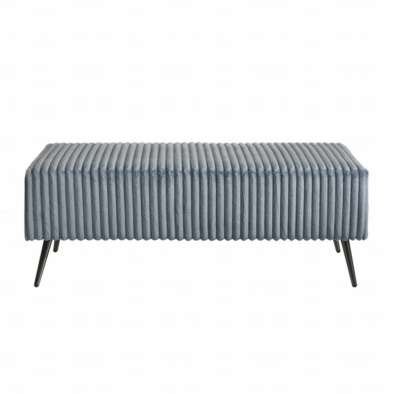 Banc rembourré en velours côtelé