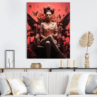 Femme ange rose muse mexicaine III