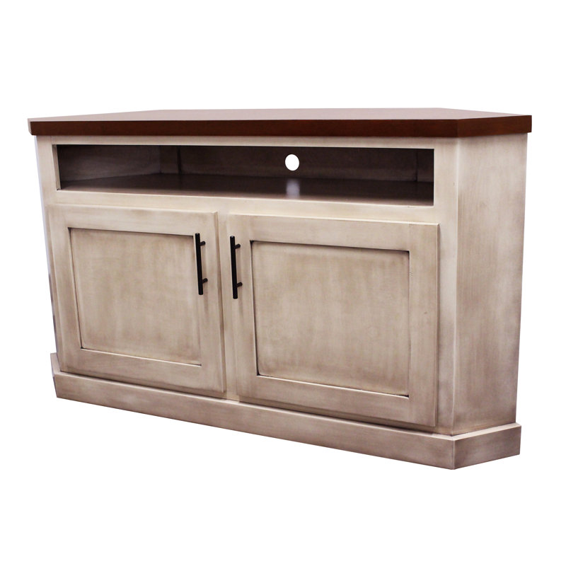 Jayed Unfinished Corner TV Stand for TVs up to 55", Cherry